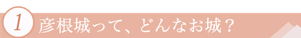 １．彦根城って、どんなお城？