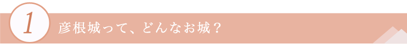 1.彦根城って、どんなお城?