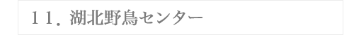 １１．湖北野鳥センター