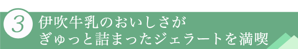 ３．伊吹牛乳のおいしさがぎゅっと詰まったジェラートを満喫