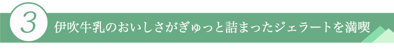 ３．伊吹牛乳のおいしさがぎゅっと詰まったジェラートを満喫